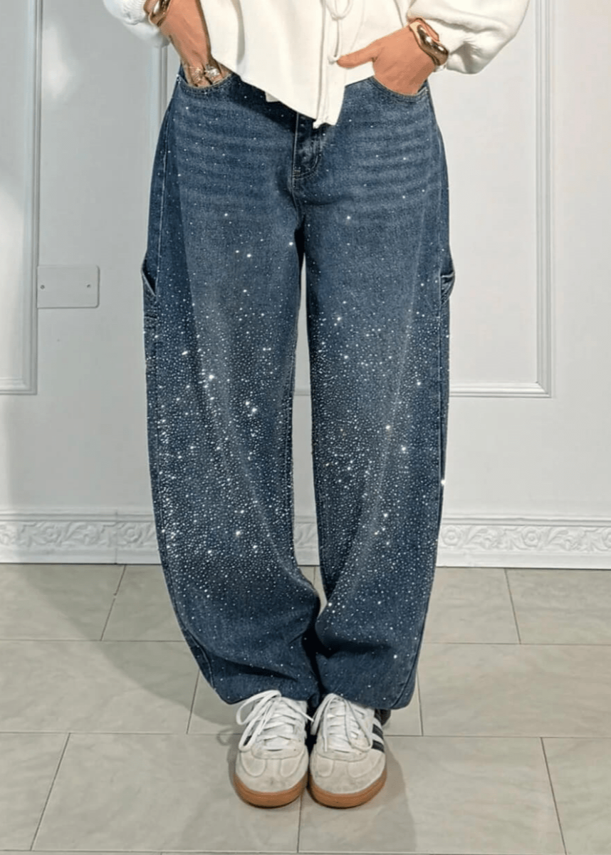 Kendall | Trendy Glitter Balloon Jeans