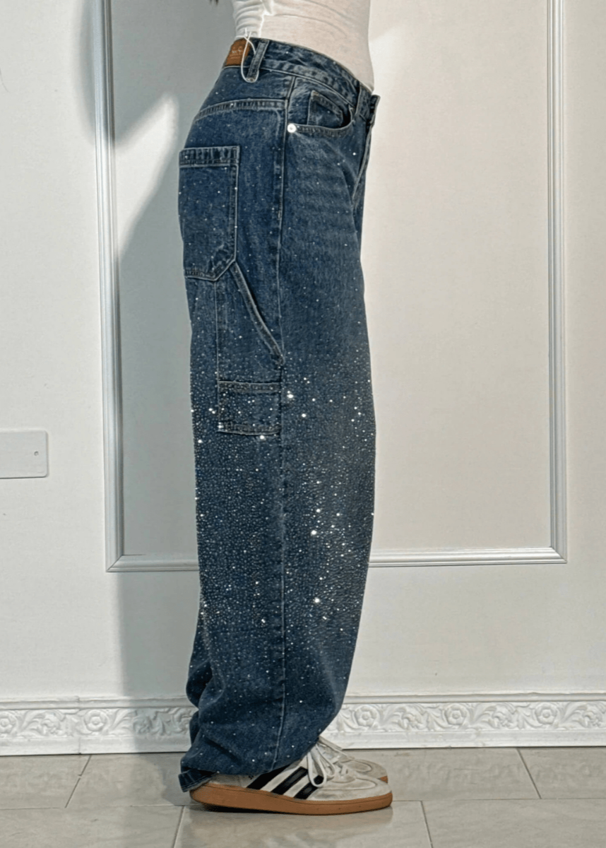 Kendall | Trendy Glitter Balloon Jeans