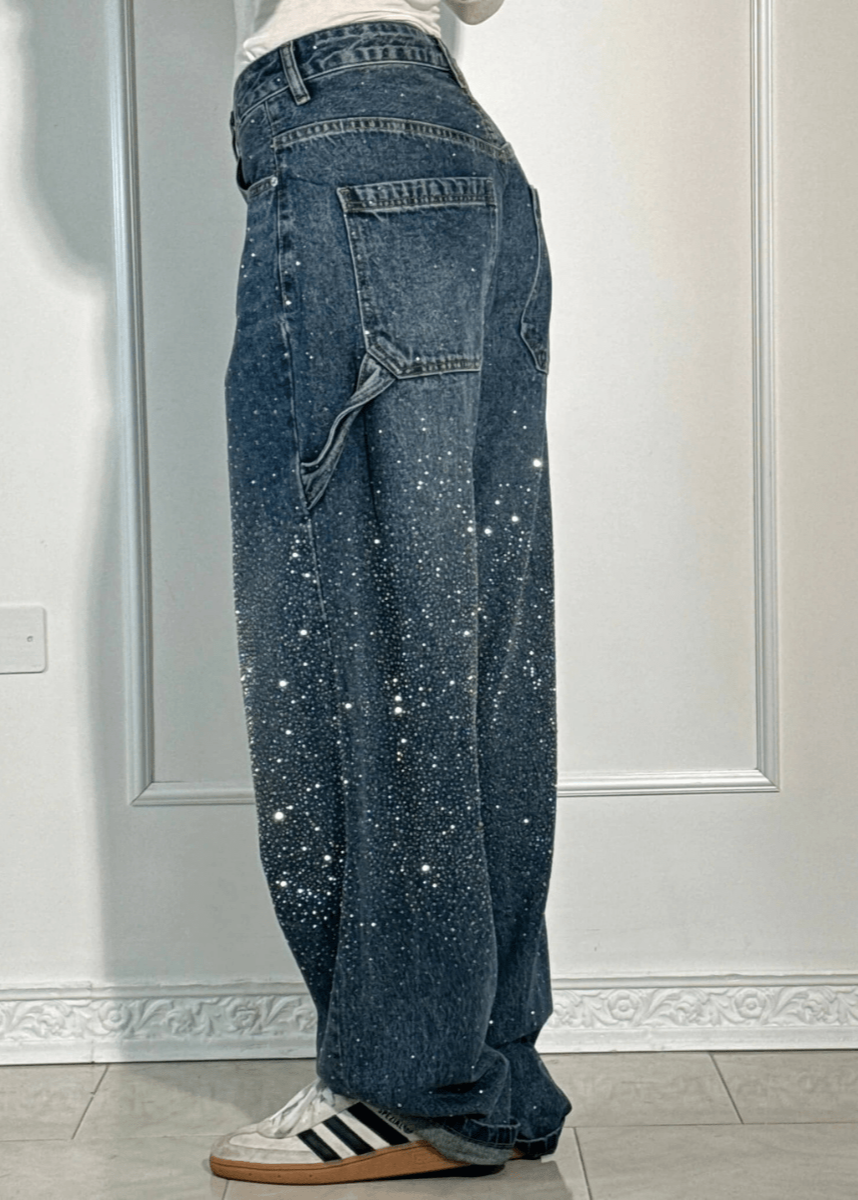 Kendall | Trendy Glitter Balloon Jeans